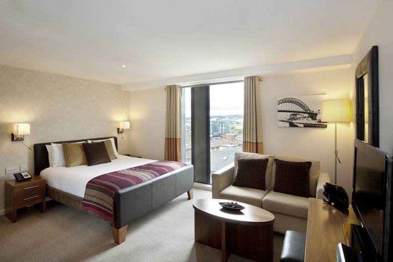 One of the spacious, comfortable bedrooms