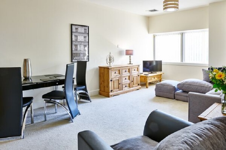 A homely living space at Charter Apartments