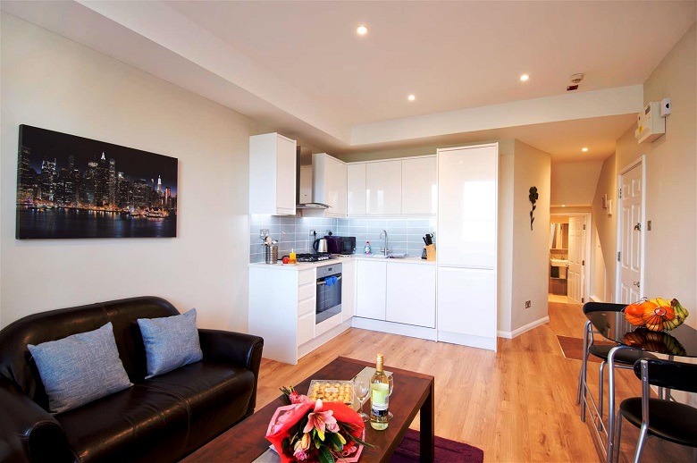 An open-plan living space at Vincent Square