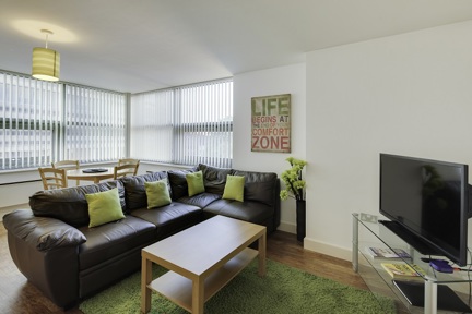 A spacious, bright living space