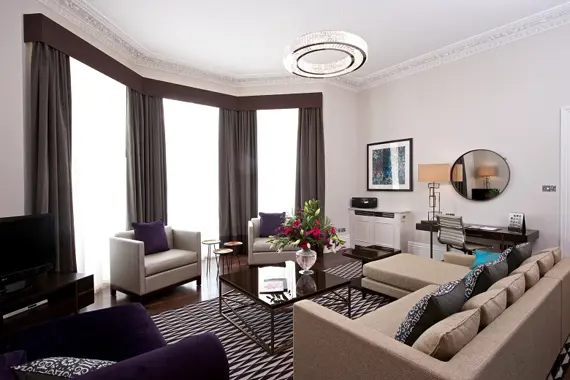 A stunning living space in a three bedroom apartment