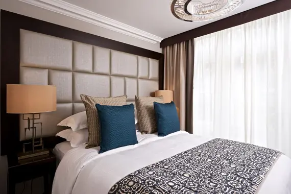 A relaxing Master bedroom in the three bedroom apartment