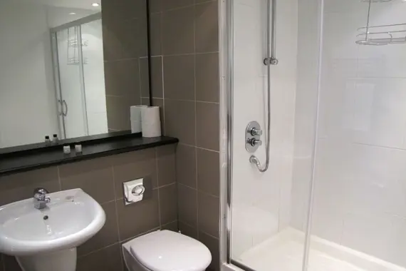 A sleek, modern shower room