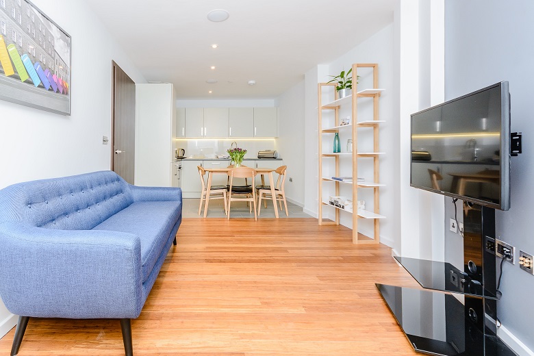 A sleek, modern living space