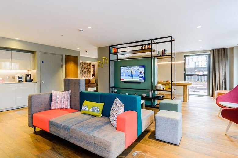 A gorgeous communal lounge at Wembley Apartments