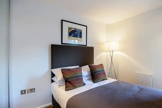 A nicely ordered bedroom.