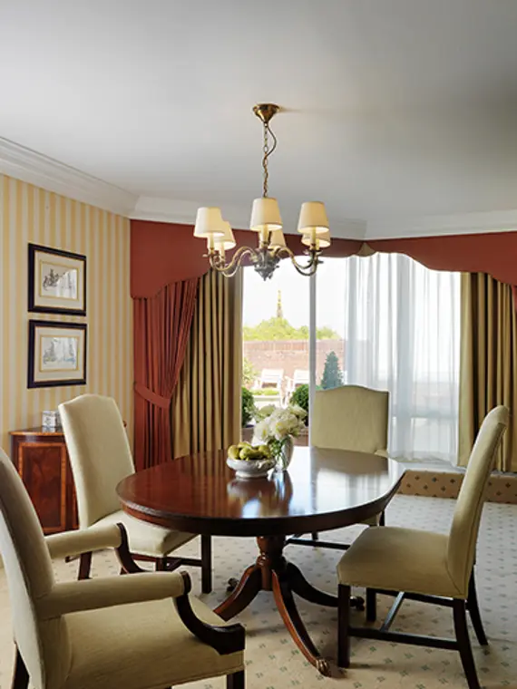 A spacious dining area with fabulous views