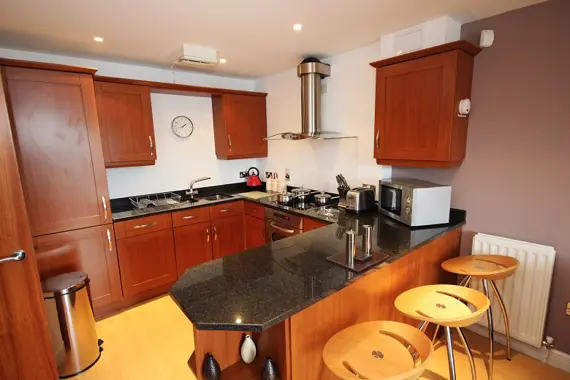 A kitchen in one of our spacious one bedroom apartments