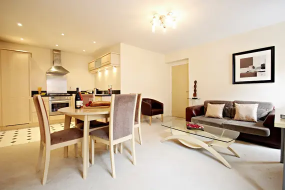 The open plan living area is perfect for family dinners