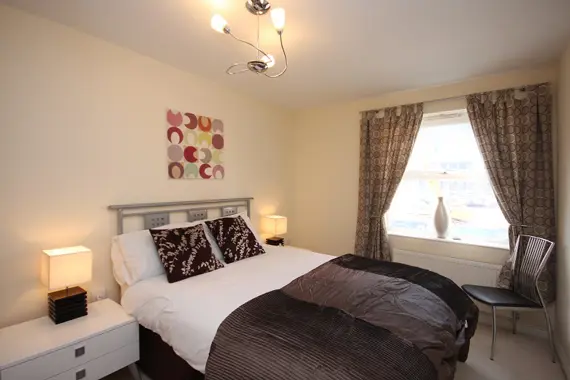 A typical master bedroom at Barkham Mews