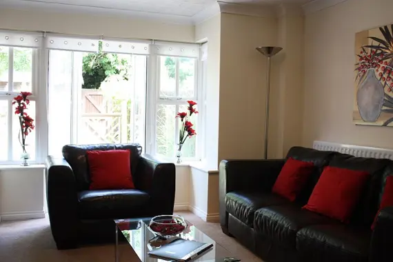 French doors to the garden area