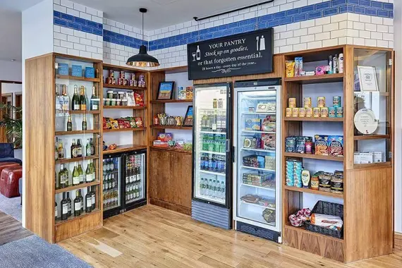 Our on-site Pantry is fully stocked with items you might need while staying