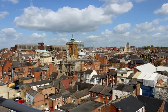 The wonderful view of Northampton from The Pinnacle