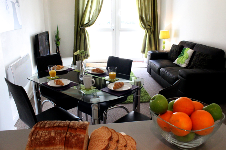 A cosy dining and living area