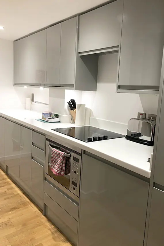 A fully equipped kitchen at Ludgate Square