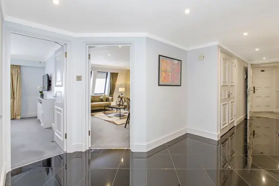 A spacious inviting hallway in a two bedroom superior