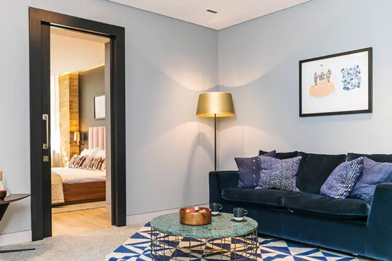 Electric blue details throught this premium one bedroom