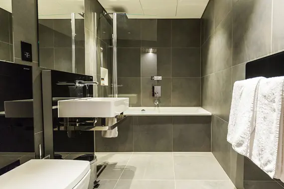 Unwind and step into this impressive bathroom