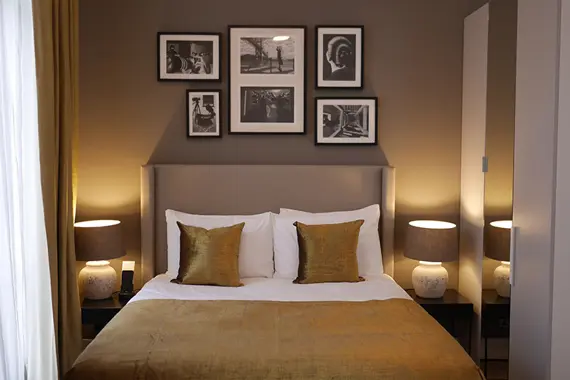 What a beautiful well lit bedroom!