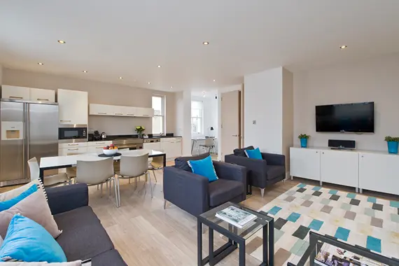 Look at all that space in a two bedroom apartment!