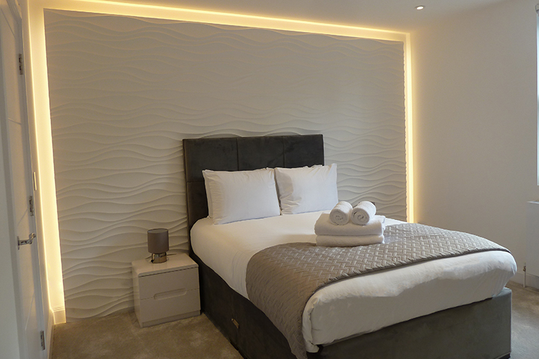 Elegantly designed bedroom in Ealing