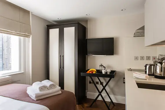 A simple standard studio apartment