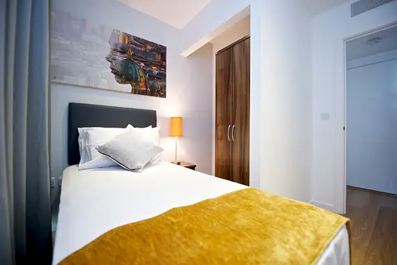 A warm, comfortable bedroom