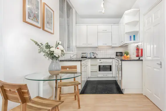 Enjoy a peaceful breakfast on this lovely dining table