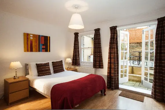 A two bedroom apartment with a terrace