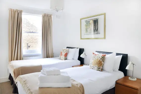 Twins in the two bedroom with a garden unit