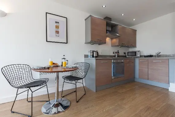 One of the fresh and modern kitchens at Waterloo Court