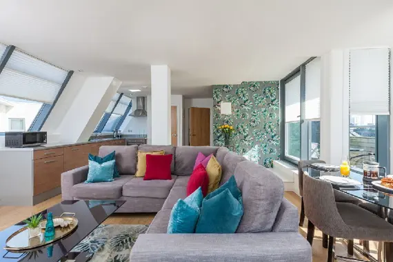 One of the spacious and relaxing lounge areas at Waterloo Court