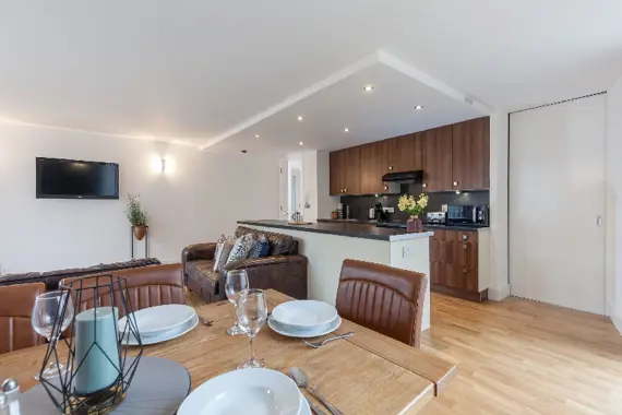One of the trendy and modern open plan kitchens with island