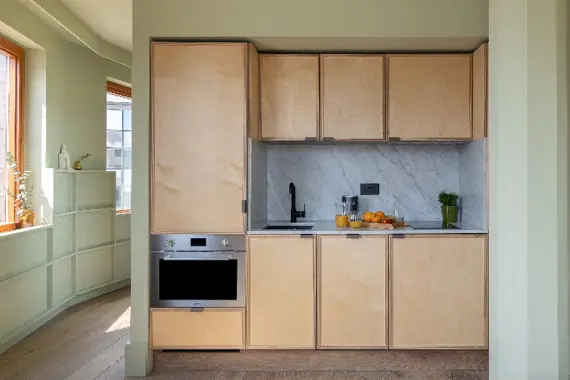 Lovely fully equipped kitchen in the river view studio