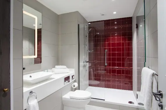 A lovely and bright bathroom in the open plan apartments