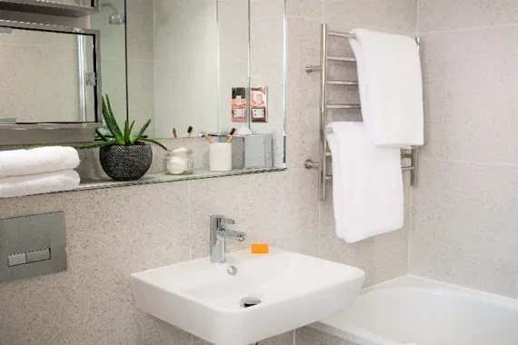 A polished and clean bathroom