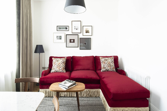 Bright decorative details in the luxury one bedroom units