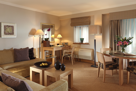 The lounge area of a luxury two bedroom apartment