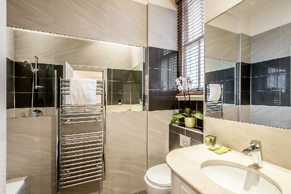 A polished and clean bathroom
