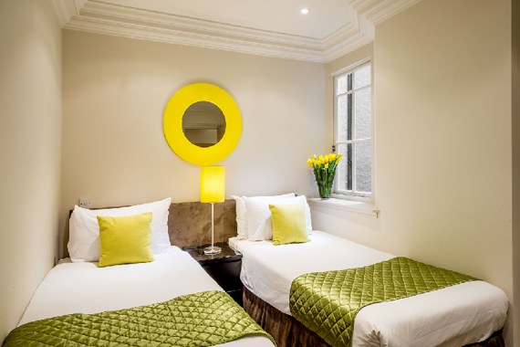 Twin beds are also available at Draycott Place (selected)