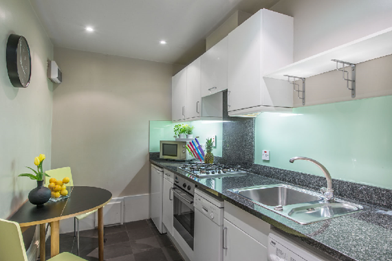 A colourful and stylish kitchen