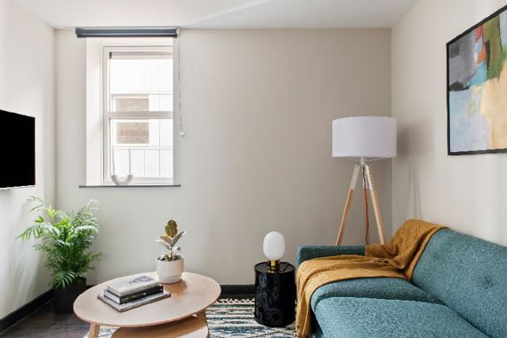 A spacious, light living space