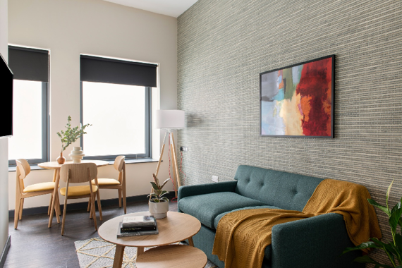 The living spaces at The Cannon are modern and light