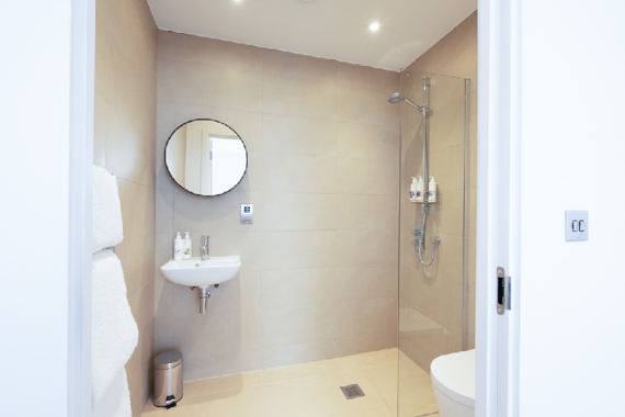 A lovely shower room in a two bedroom unit
