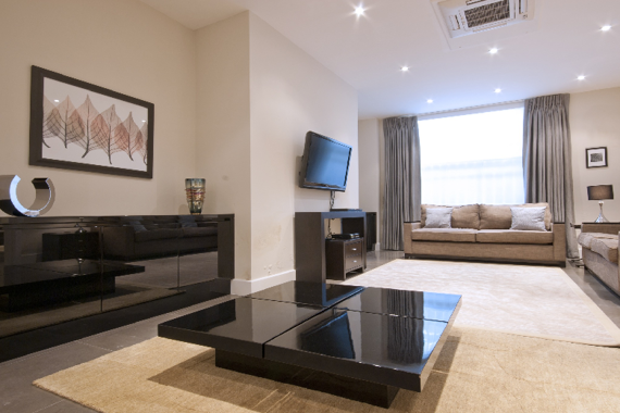 A One Bedroom apartment with a spacious and bright living area