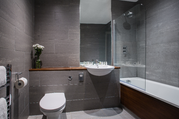 A gorgeous, sleek bathroom