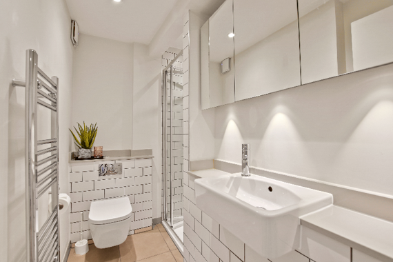 A bright and polished shower