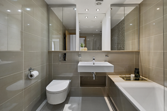 A polished and clean bathroom