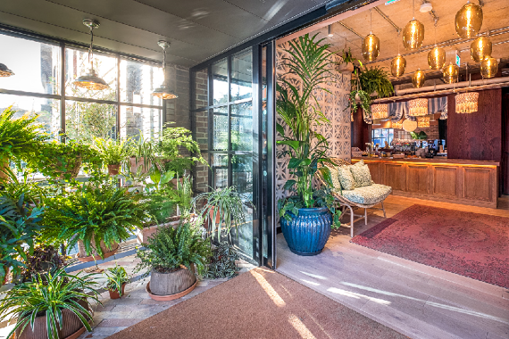 A warming entrance to the building