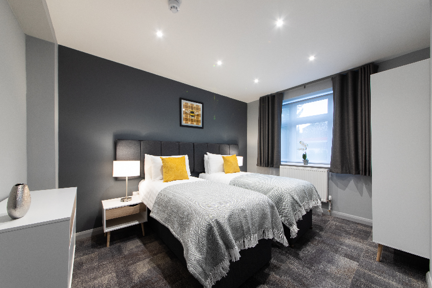 Stunning twin beds are also available at The Spires Cardiff